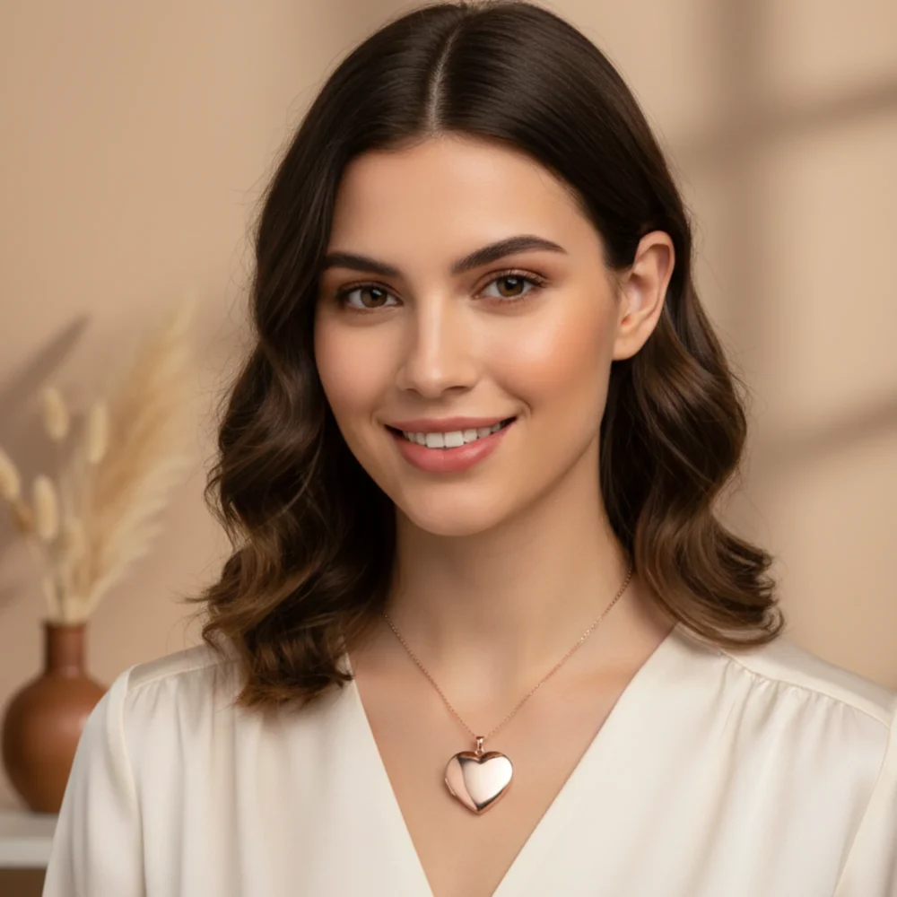 Bonyak Jewelry 14k Rose Gold Engravable Heart Locket Gorgeous