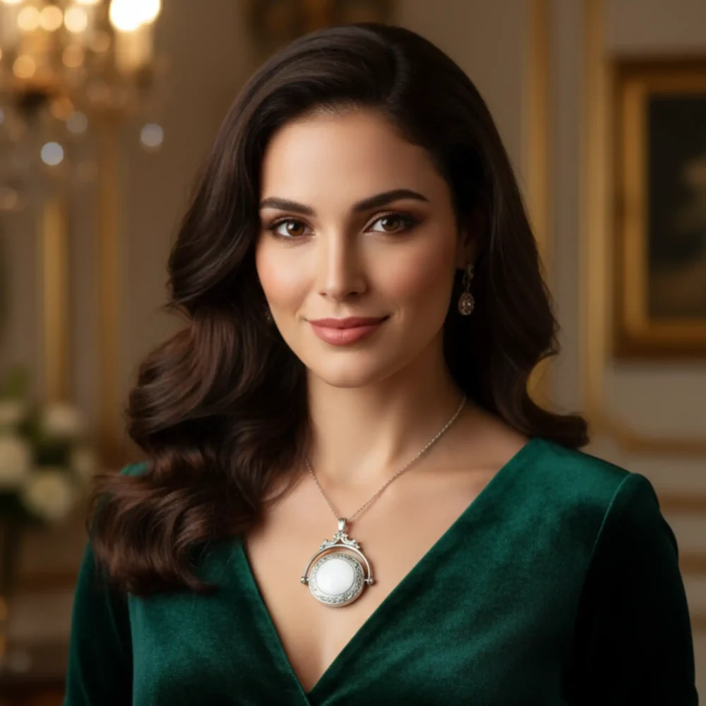 PicturesOnGold.com Sterling Silver Round Swivel Picture Locket 3/4 Inch X 3/4 Inch